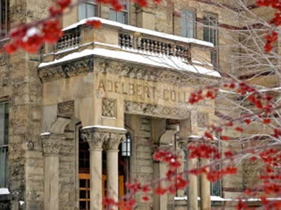Adelbert Hall in the snow