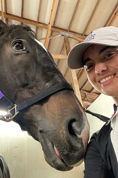 Mira Browning with her horse