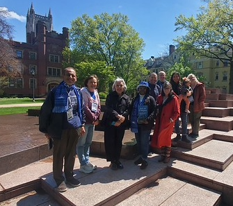 People standing outside a building 