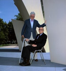 Harvey Buchanan and Philip Johnson in 1997.