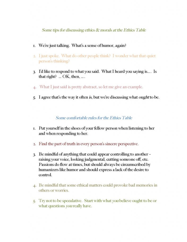 Some ground rules for discussing ethics and morals