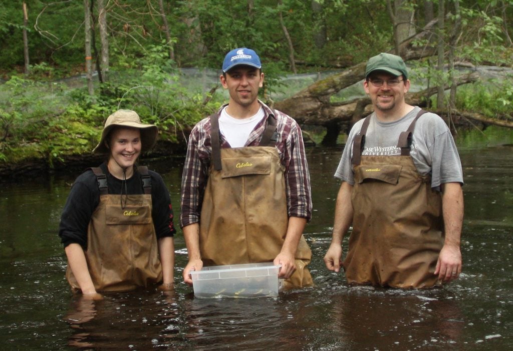 Andrew Zajac with CWRU Professor Mike Benard on a field study