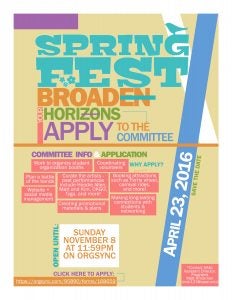 SpringFest application flyer