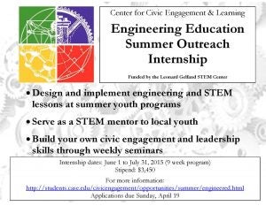 outreach program internships flyer