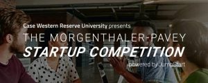 Morgenthaler-Pavey Startup Competition text over image of a business meeting