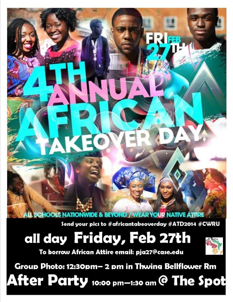 flier for African Take-Over Day at CWRU