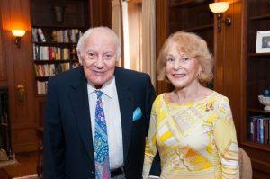 Case Western Reserve University donors Laura and Alvin Siegal in a library setting