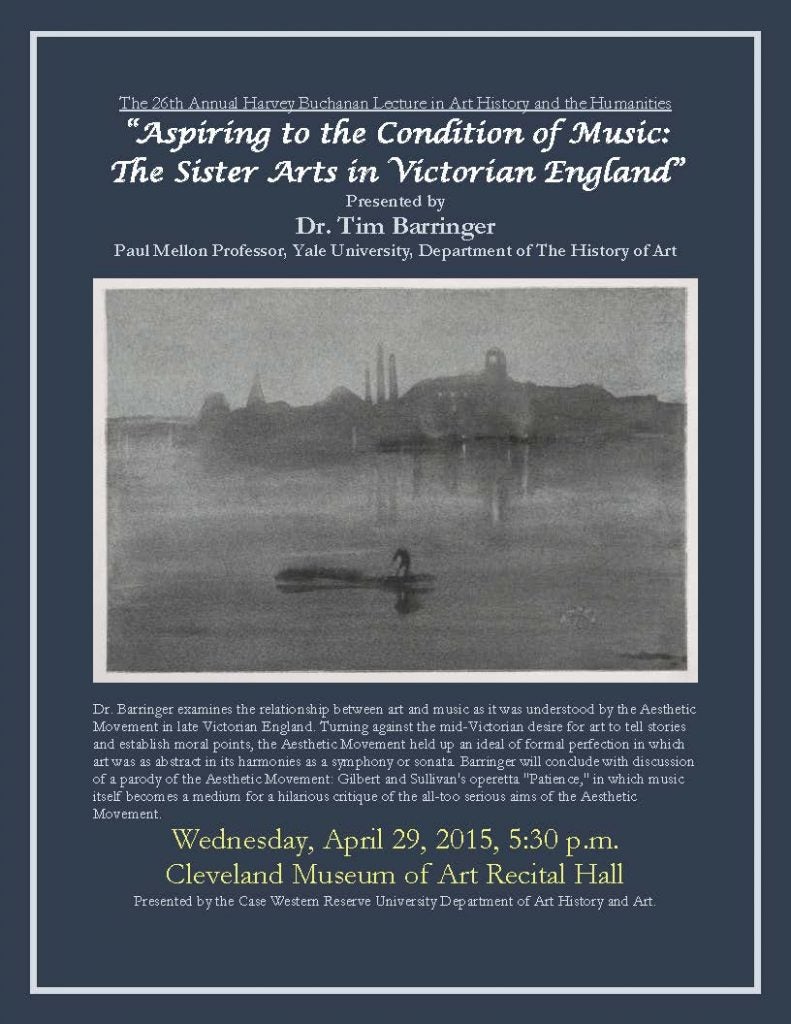 Harvey Buchanan Lecture in Art History and the Humanities 2015 flyer