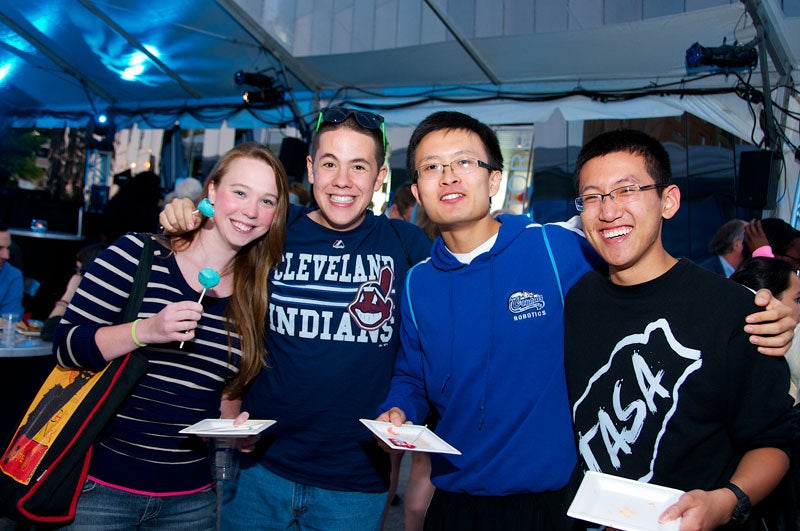 Students, alumni and friends gathered at the 2013 Blue Block Party, dressed in their blue apparel. 