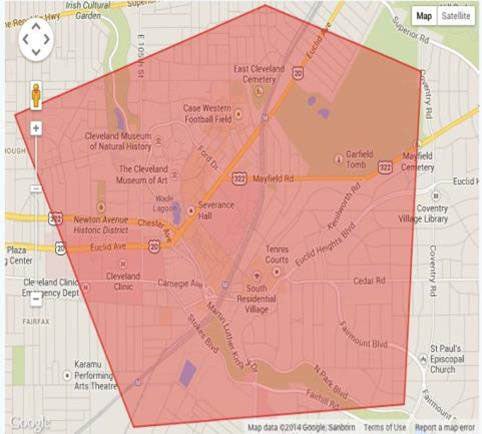 CWRU Shield app coverage map