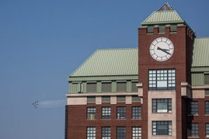 2012 Cleveland Airshow with Blue Angels behind the Biomedical Research Building