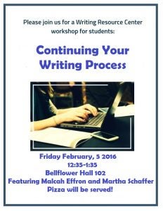 Continuing Your Writing Process workshop flyer