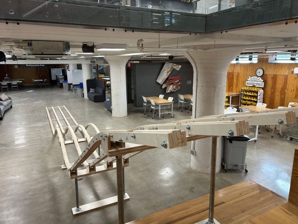 Photo of the Thinkbox Derby track from the starting line