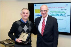 Dominique Durand with VP Robert Miller CWRU