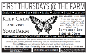 First Thursdays at the Farm Sept. 2015 flyer