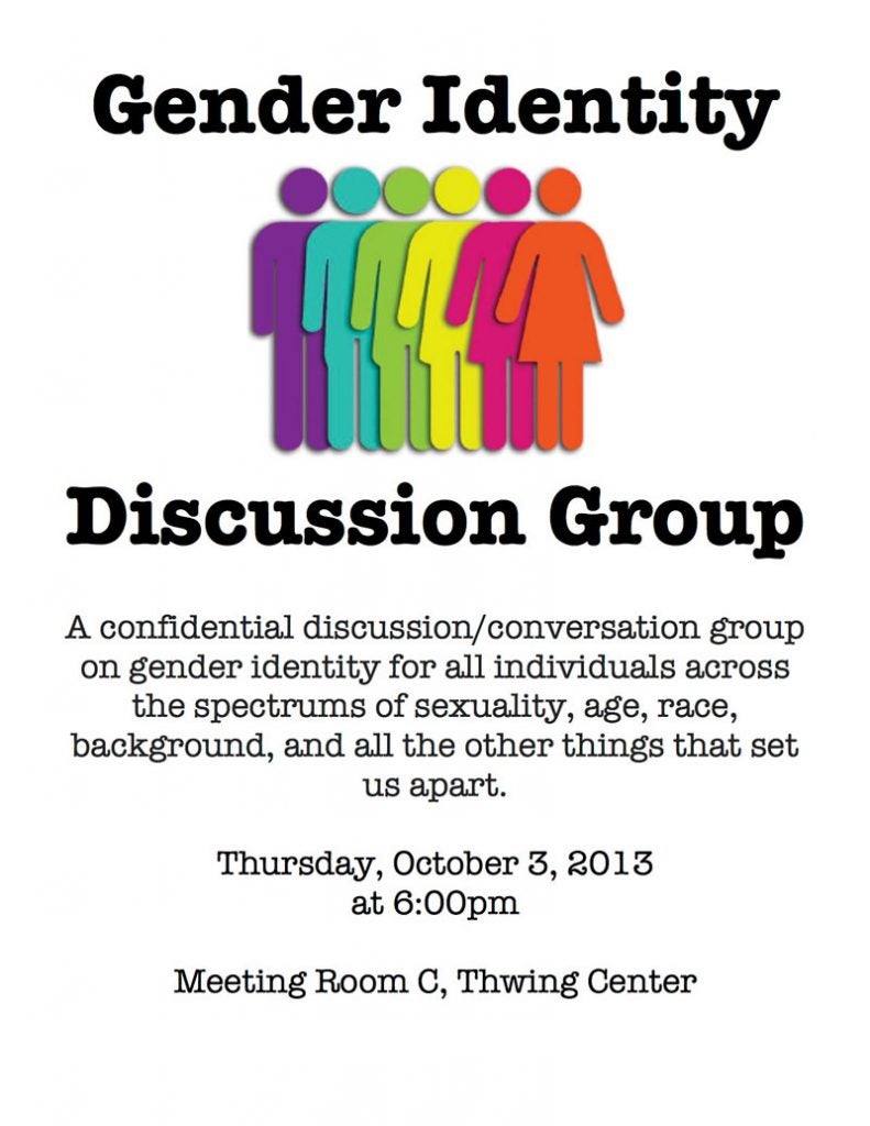 flier on Gender Identity Discussion Group at CWRU