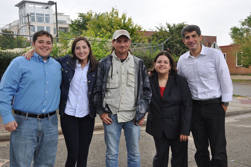CWRU law students with client 