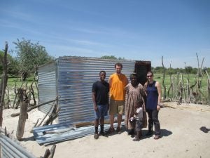 Students who travelled to Namibia to install solar panels