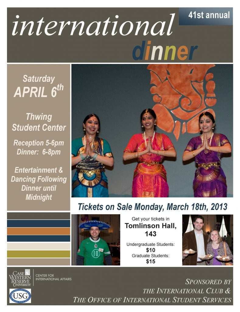 flier for CWRU International Dinner