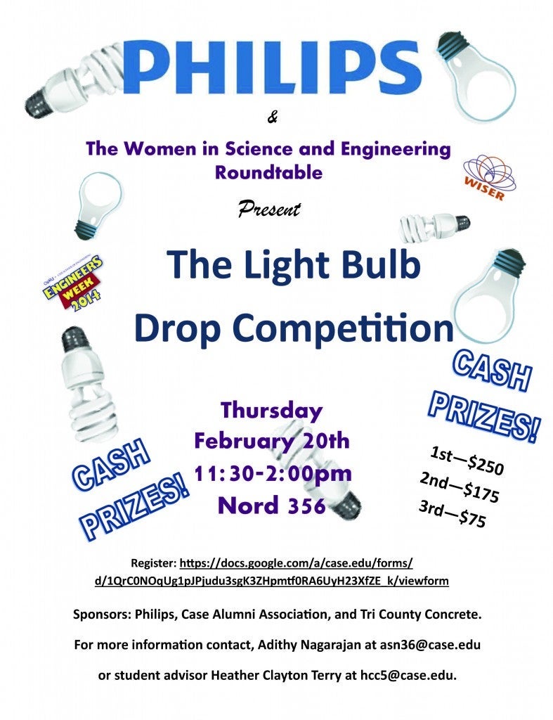 Philips Light Bulb Drop at CWRU flier