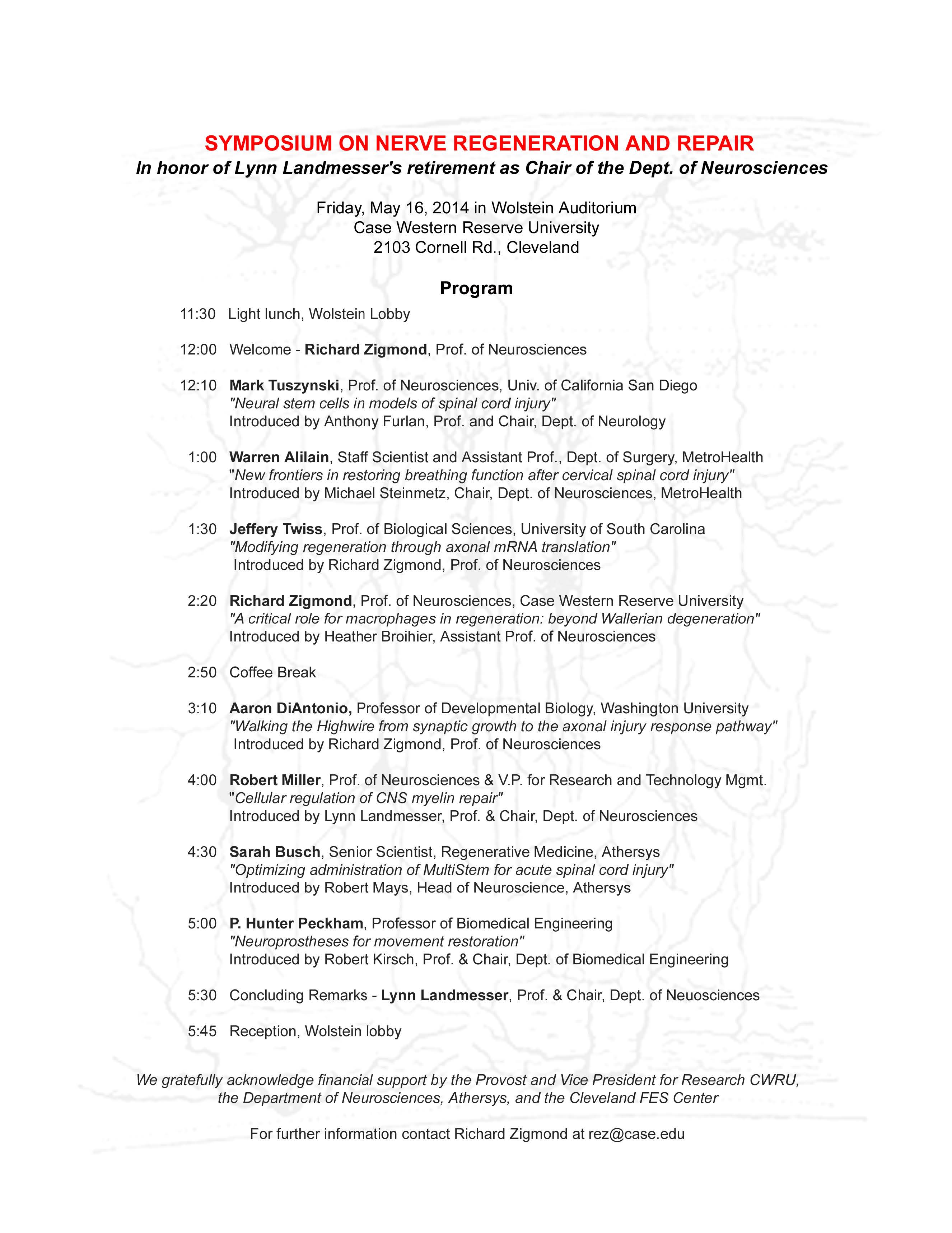 CWRU symposium schedule