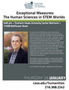 Flier for "Exceptional Measures: The Human Sciences in STEM" workshop