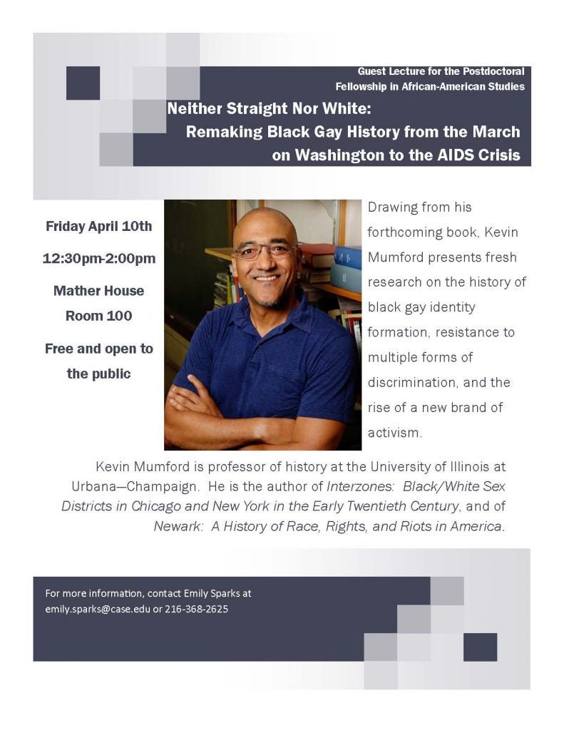flier for Neither Straight Nor White talk at CWRU
