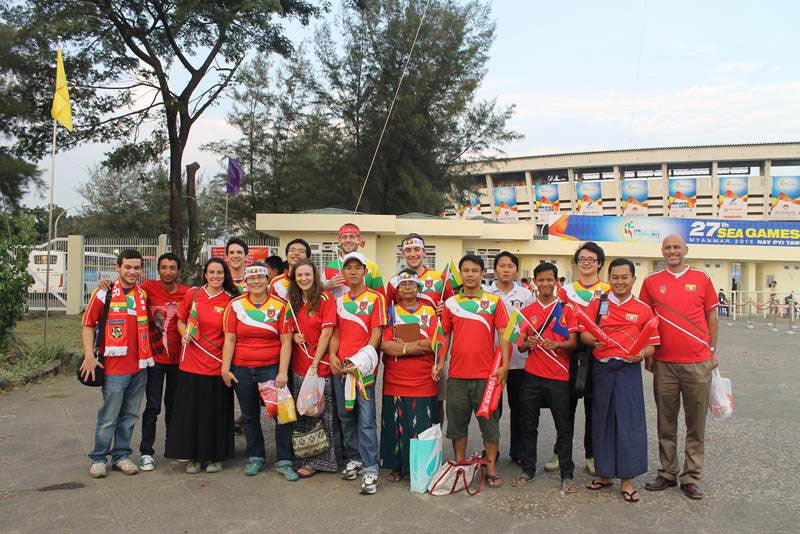 CWRU and Yangon participants at a soccer game