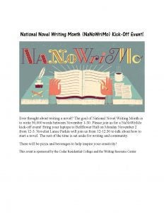 National Novel Writing Month Poster