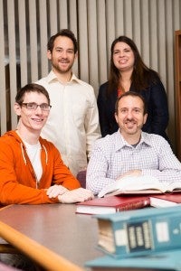 Patrick Haney, Joshuah Lisk and Yelena Grinberg with Professor Andrew Po...
