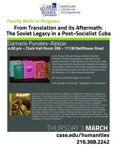 “From Translation and its Aftermath: The Soviet Legacy in a Post–Socialist Cuba" flyer