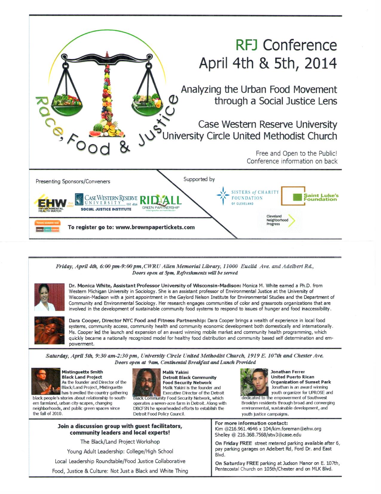 Race, Food and Justice Conference flier