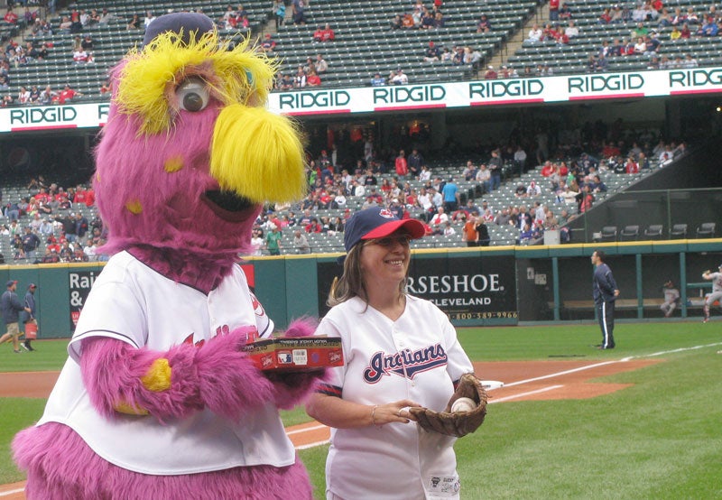 Earlier this year, the Cleveland Indians named Robin Kramer their season ticket holder of the year, and she was invited to throw out the first pitch at a game in September.