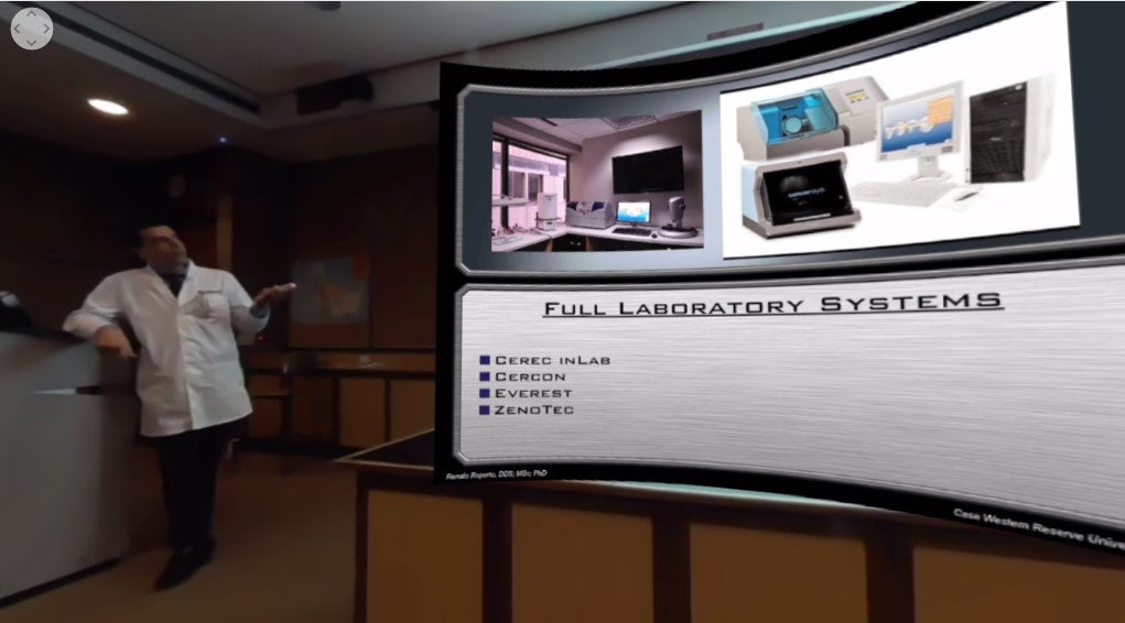 Screenshot from Renarto Roperto's 360-degree video versions of his lectures