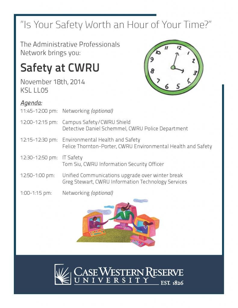 flier for Safety at CWRU discussion