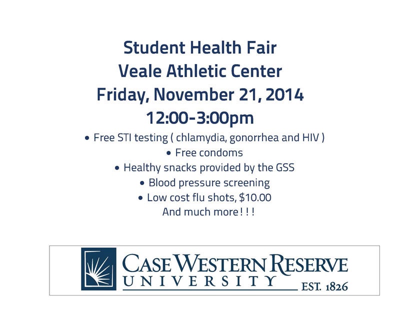 Flier for CWRU health fair