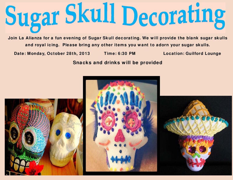 sugar skull decorating flier la alianza