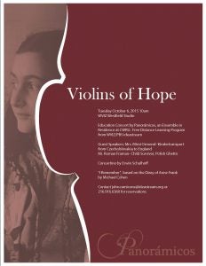 Panorámicos Violins of Hope concert flyer