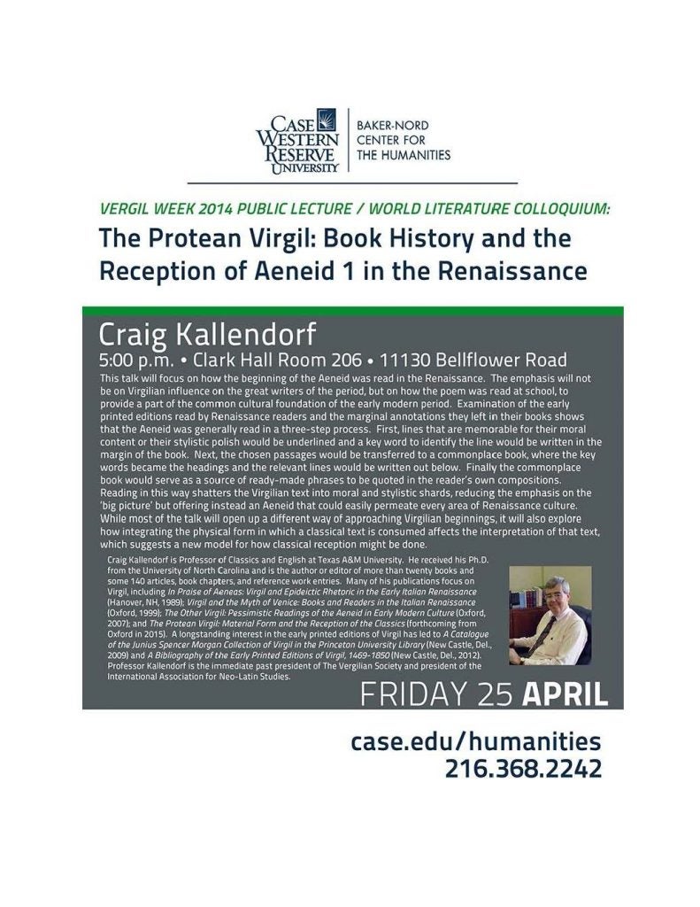 Vergil Week 2014 keynote flier