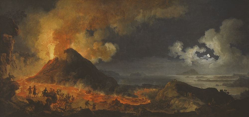 The Eruption of Vesuvius, 1771. Pierre-Jacques Volaire (French, 1729–1799). Oil on canvas; 116.8 × 242.9 cm. The Art Institute of Chicago, Charles H. and Mary F. S. Worcester Collection, 1978.426. Image: The Art Institute of Chicago, IL / Bridgeman Images