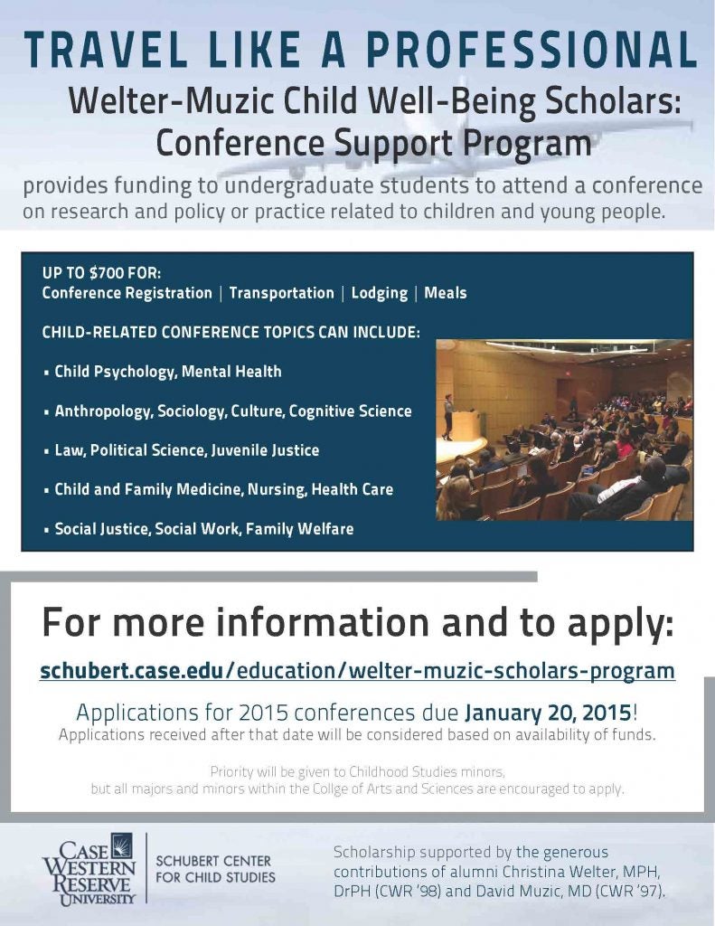 flier for Weltzer-Muzic Child Well Being Conference Support