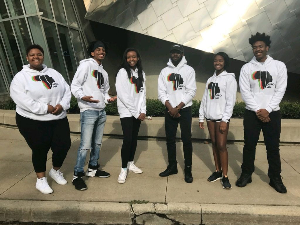Executive board of African American Society poses for photo
