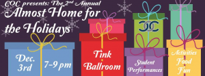 Almost Home for the Holidays event flyer