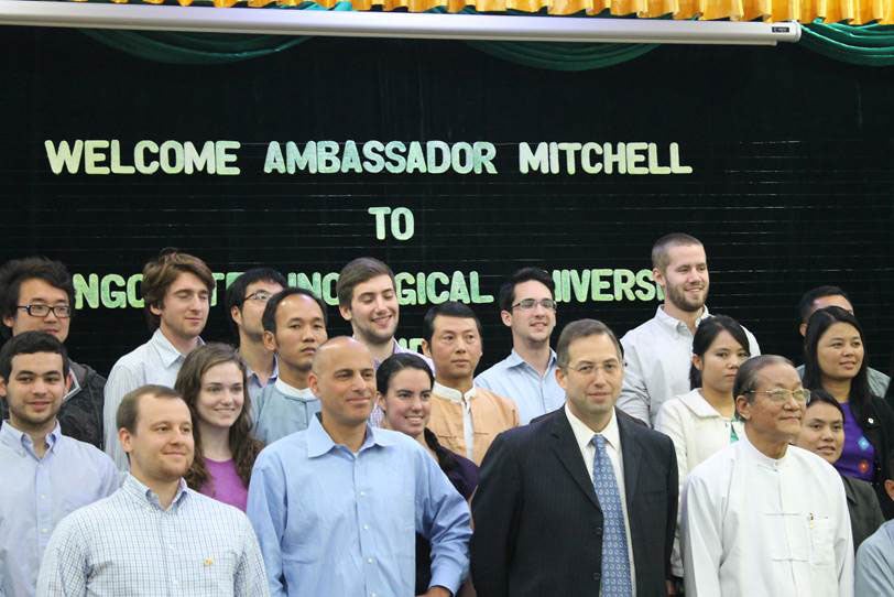 Ambassador Mitchell with CWRU and Yangon students