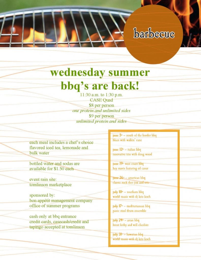 barbecue_menu_sheet CWRU Summer BBQ schedule