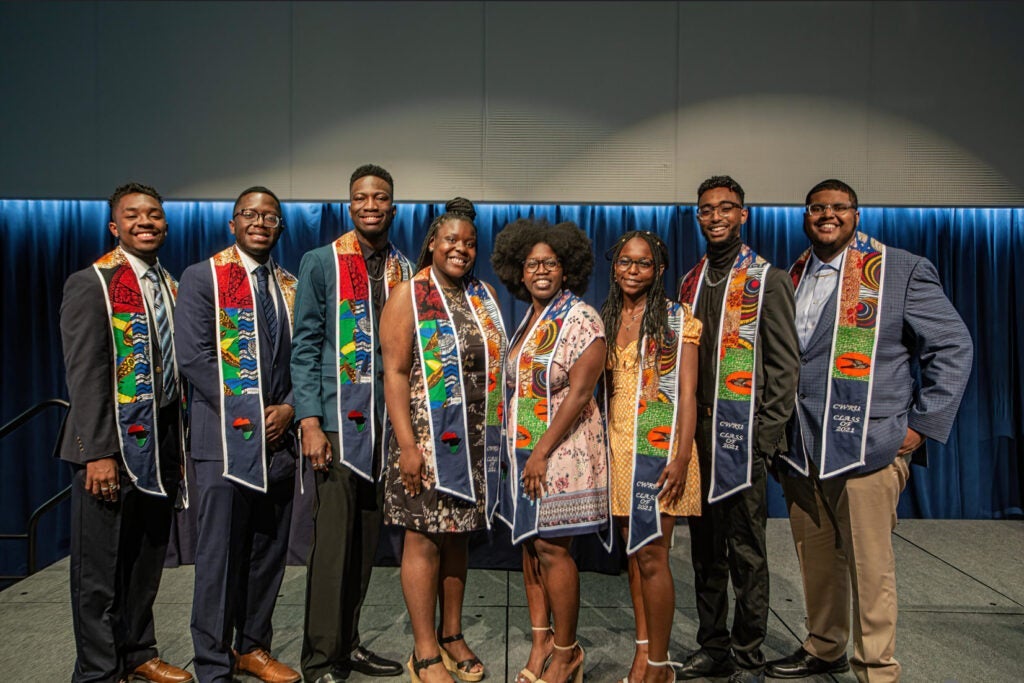 Students in the Black Student Union pose for a photo