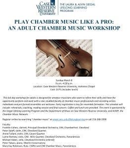 Chamber music workshop flyer