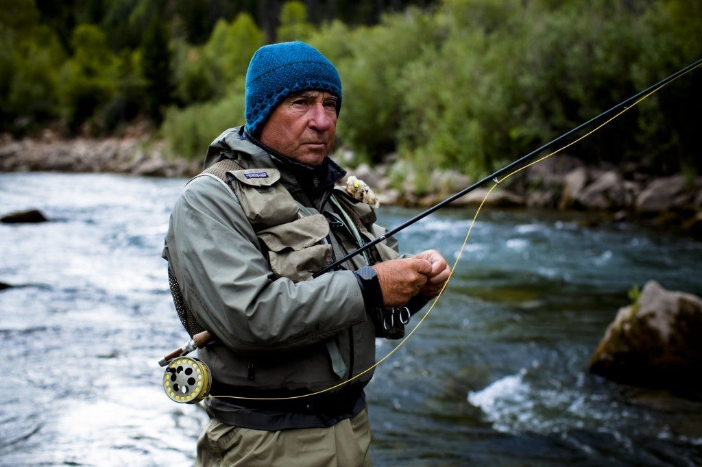 Photo of Patagonia's Yvon Chouinard fishing