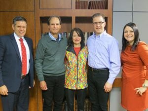 Participants in the first CWRU Spotlight podcast