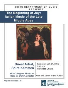 “The Beginning of Joy: Italian Music of the Late Middle Ages” flyer